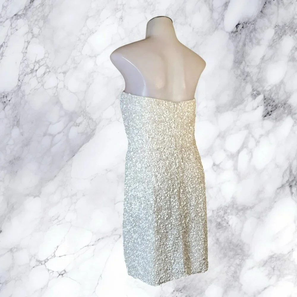 Parker Embellished Sequin Mini Dress in Ivory